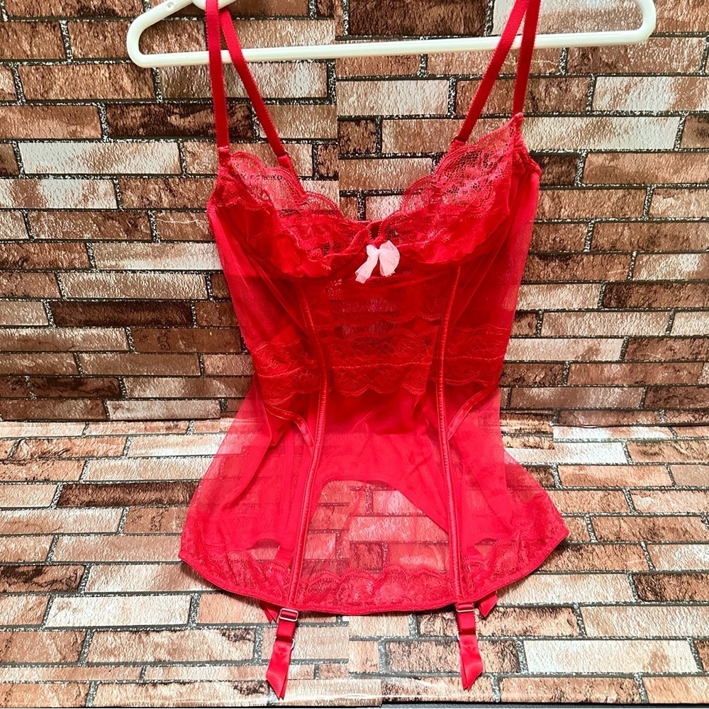Victorias Secret Red Lace Corset 36B